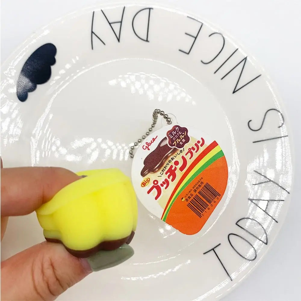 Squeeze Pudding Keychain – Squishy Slow Rebound Food Keyring Novelty Keychain PLUSH Style 2
