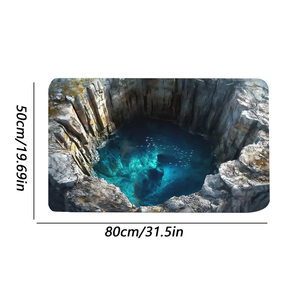 3D Optical Illusion Rug – Cave Hole Effect Novelty Floor Mat Novelty Area Rug PLUSH 50x80cm L Type B
