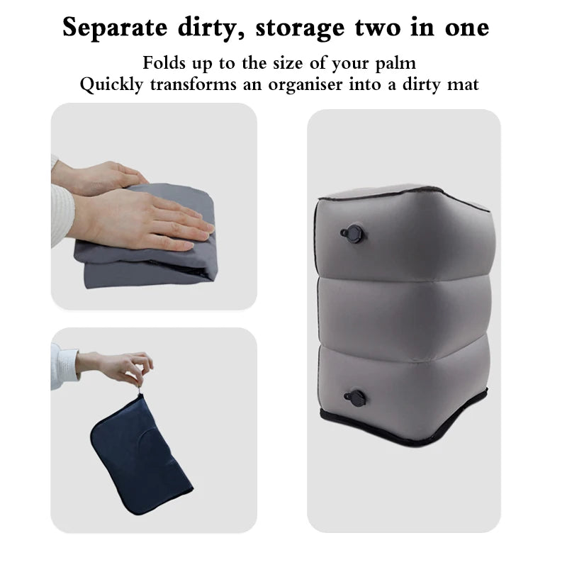 Inflatable Travel Foot Rest Pillow – Adjustable Leg Rest Inflatable Foot Rest PLUSH