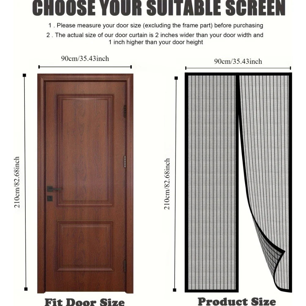 Magnetic Auto-Close Mesh Door Curtain – Bug & Insect Screen Mesh Door Curtain PLUSH