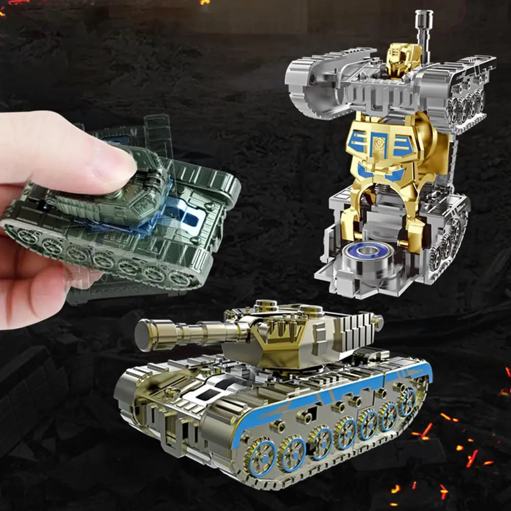 Fingertip Gyroscope Tank Deformation Robot Mini Spinning Toy Transforming Fidget Toy PLUSH