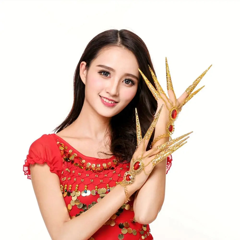 Golden Belly Dance Finger Bracelet – Thai Style Hand Chain Finger Hand Bracelet PLUSH