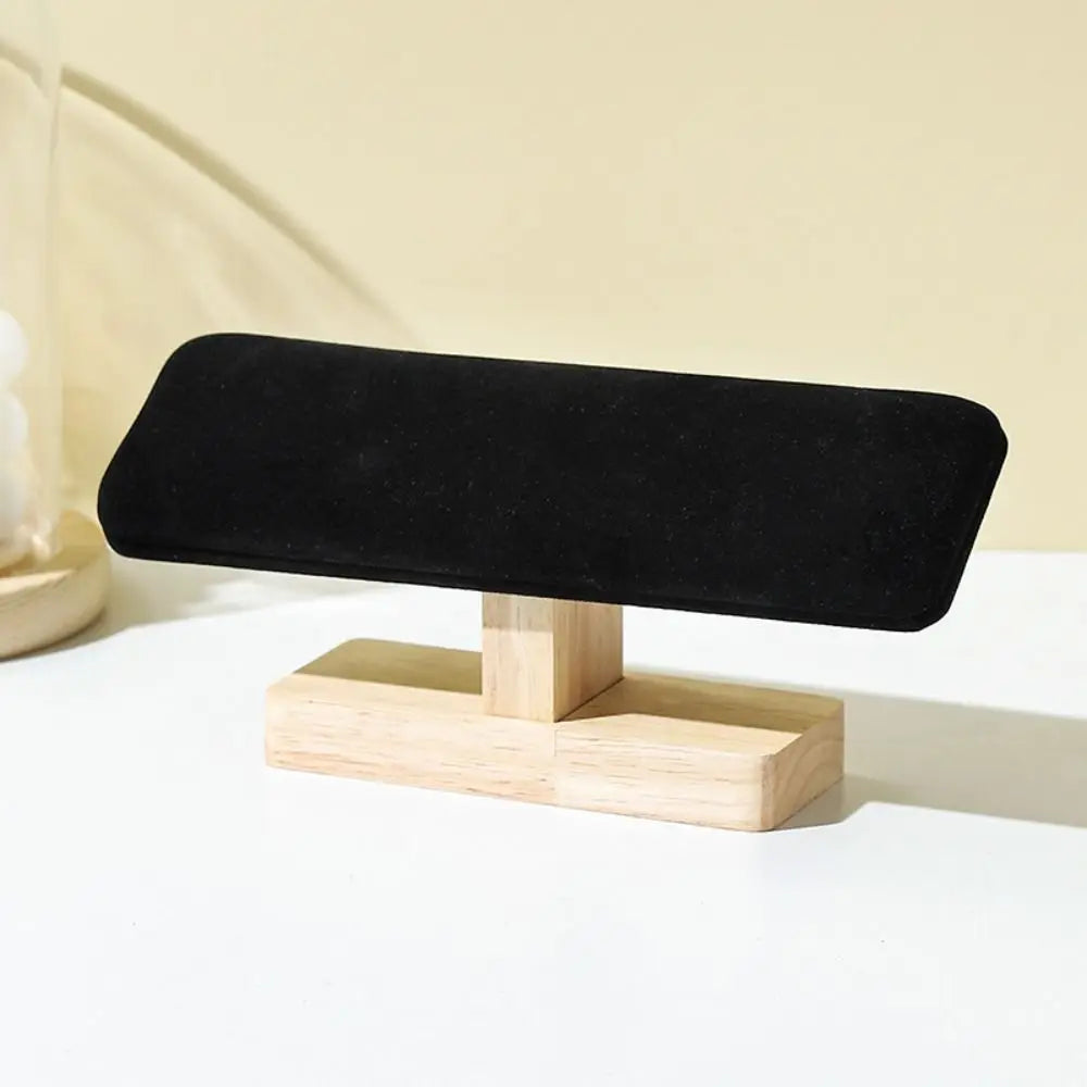 Velvet Wooden Bracelet Display Stand & Watch T-Bar Organizer Jewelry Display Stand PLUSH Black Velvet