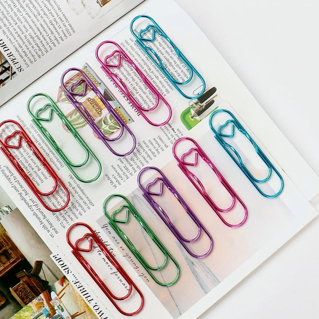 Metal Paper Clips 8pcs – Multicolor Pen & Memo Clip Set Metal Paper Clips PLUSH