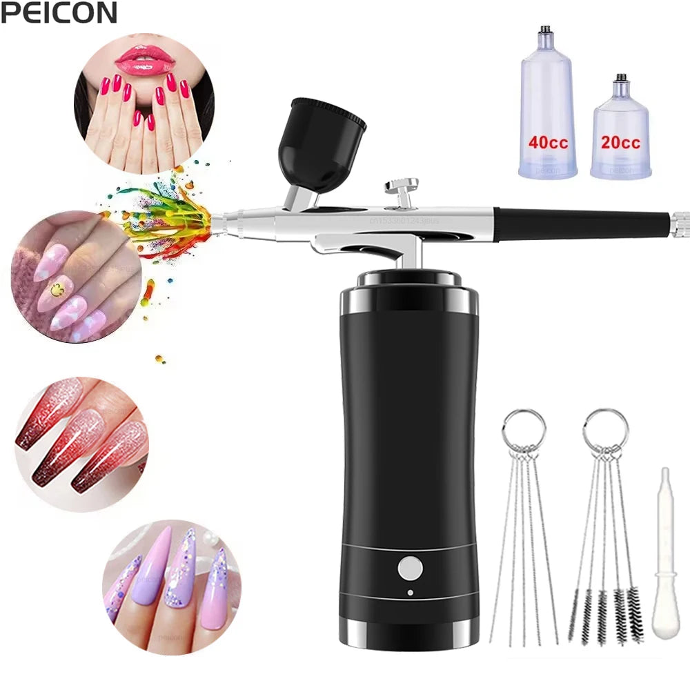 Wireless Airbrush Kit with Compressor – Nail Art & Crafts Nail Art Airbrush PLUSH