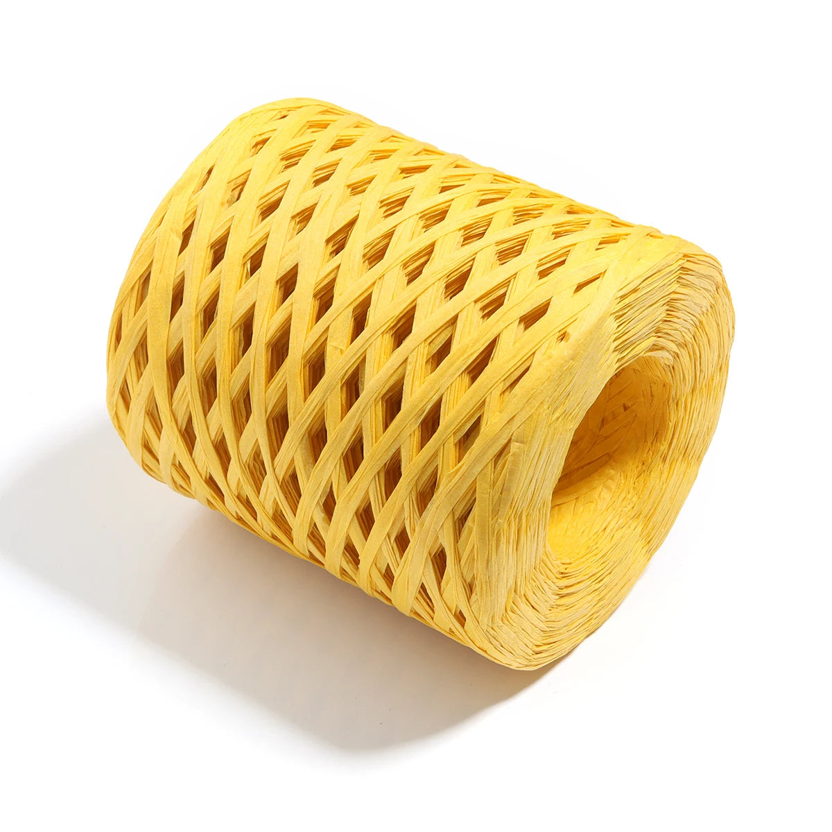 200m Natural Raffia Straw Yarn for Knitting, Crochet & DIY Crafts Raffia Craft Yarn PLUSH yellow