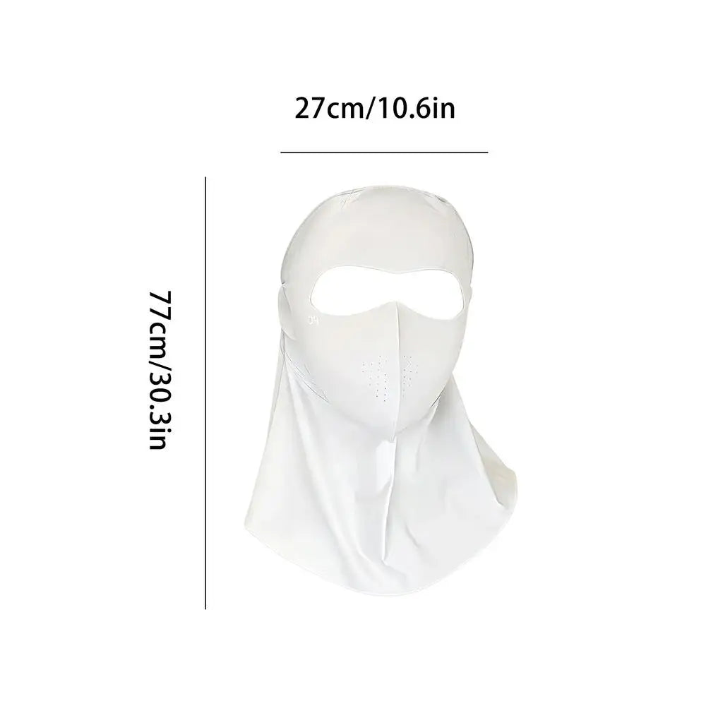 UPF 50+ Ice Silk UV Face Mask & Neck Cover – Breathable UV Sun Face Mask PLUSH Light Grey