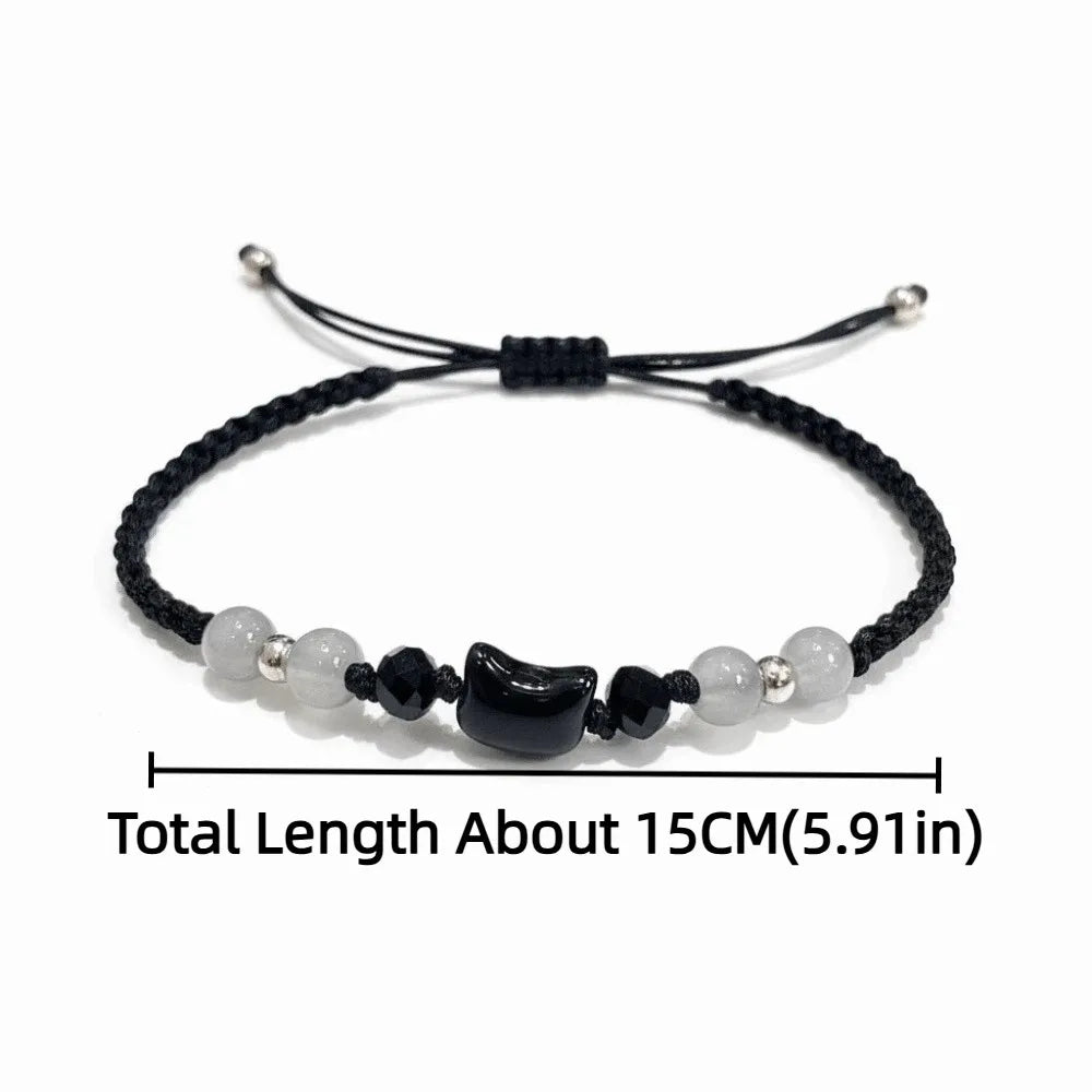 Minimalist Cat & Rabbit Bead Bracelet – Friendship Gift Beaded Bracelet PLUSH