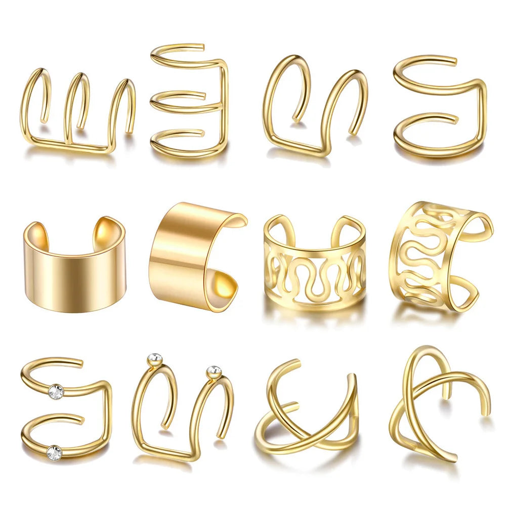 Gold Dreadlock Hair Rings, Beads & Ear Clips – 1-12pcs Hair Jewelry Cuffs PLUSH