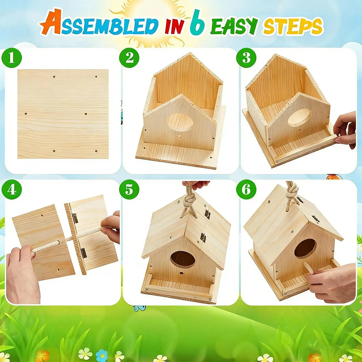 Wooden DIY Birdhouse Kit – Build, Paint & Hang Outdoor DIY Craft Kit PLUSH