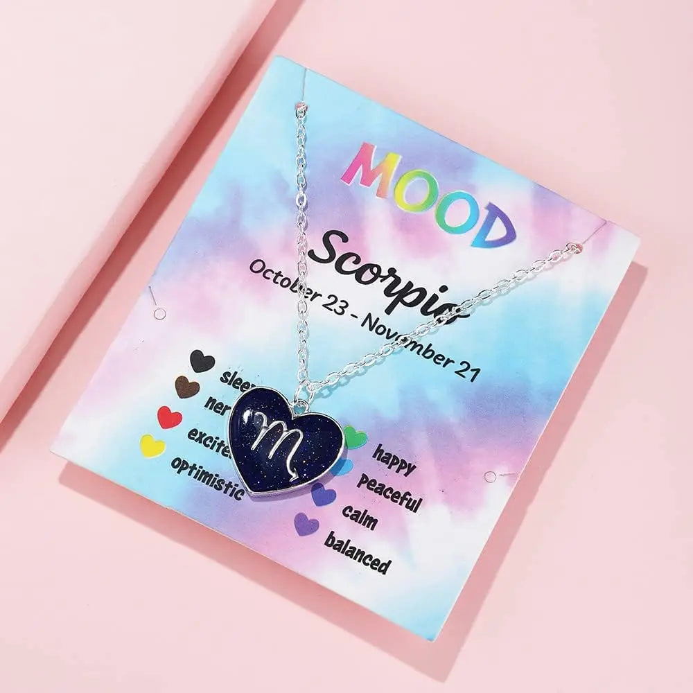 Zodiac Constellation Mood Necklace – Color Changing Pendant Pendant Necklace PLUSH