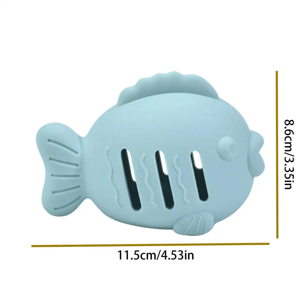 Silicone Fish Cat Treat Dispenser – Interactive Puzzle Feeder Toy Cat Puzzle Feeder Toy PLUSH Blue