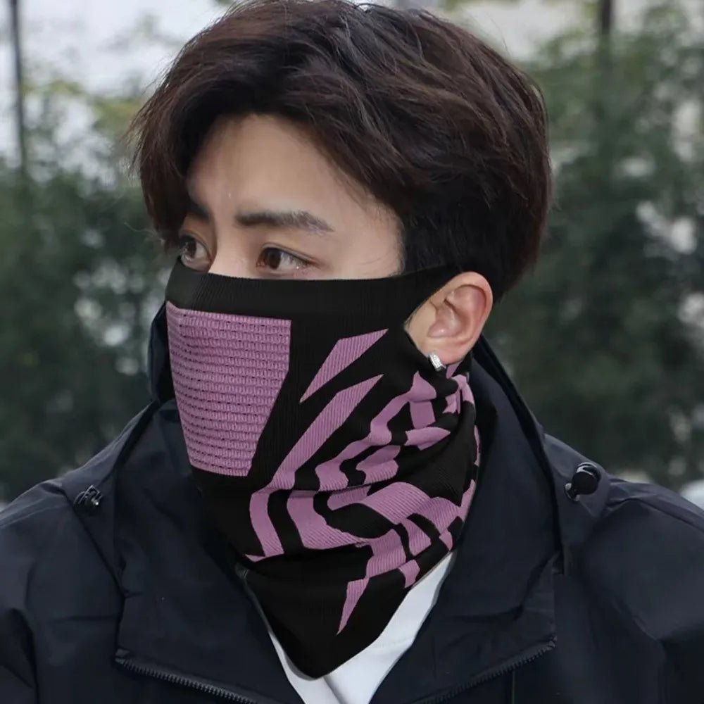 Windproof Thermal Balaclava Cycling Mask & Neck Warmer Balaclava Cycling Mask PLUSH Pink-hanging ear-