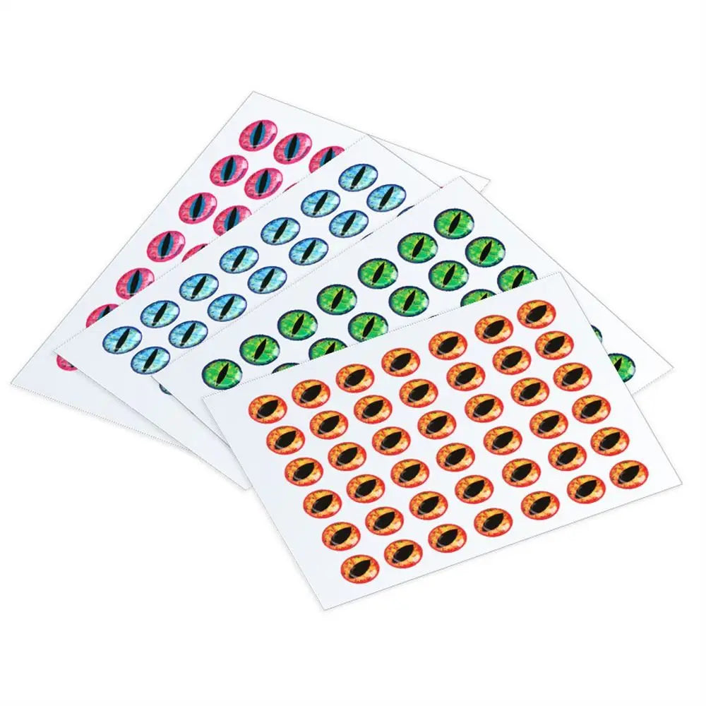 50pcs 5D Holographic Fishing Lure Eyes 3–12mm Self-Adhesive Fishing Lure Eyes PLUSH