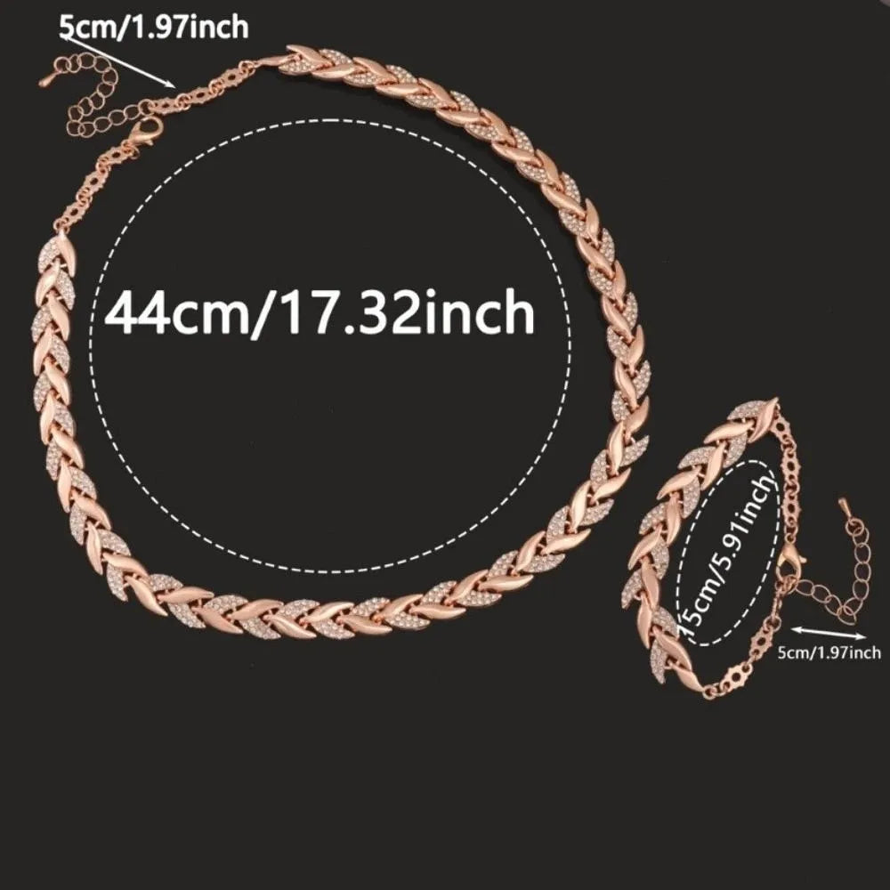 Zinc Alloy Fish Tail Necklace & Bracelet Set – Gold & Silver Jewelry Set PLUSH