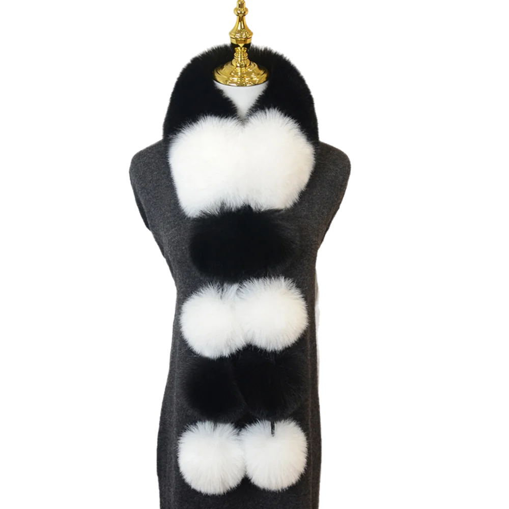 Women's Faux Plush Christmas Scarf with Pom-Pom | Warm & Cozy Faux Plush Scarf PLUSH Style-4