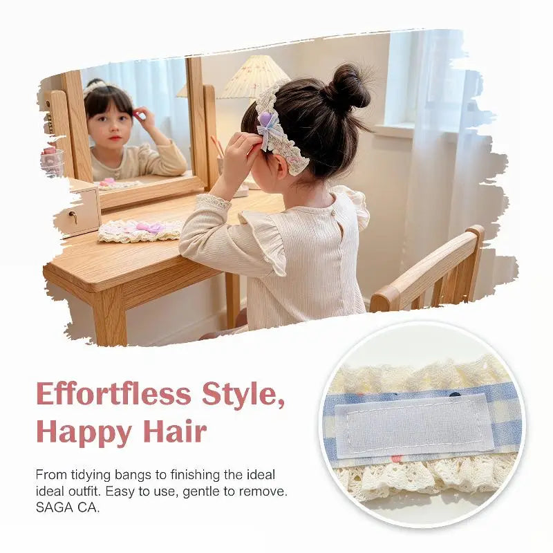 Baby Girls Princess Headbands with Bang Stickers – 1/3pcs Baby Hair Headband PLUSH
