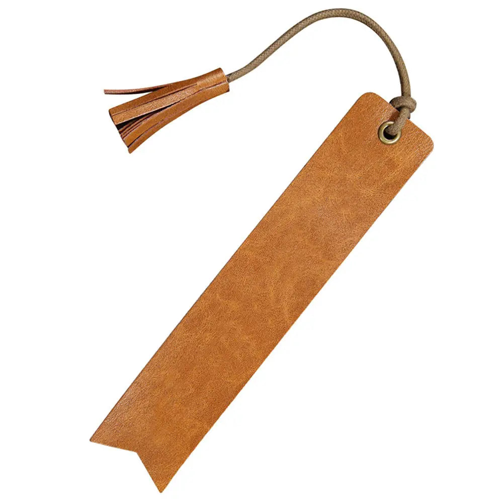 PU Leather Tassel Bookmark – Blank Journal & Book Page Marker PU Leather Bookmark PLUSH