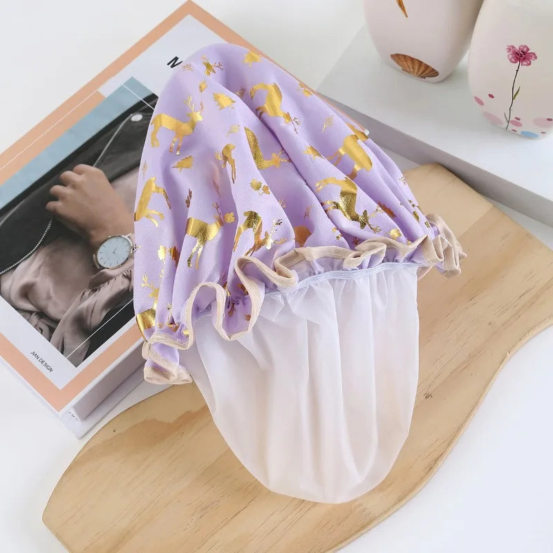 Fawn Shower Cap – Waterproof Bathing Cap for Women Shower Cap PLUSH