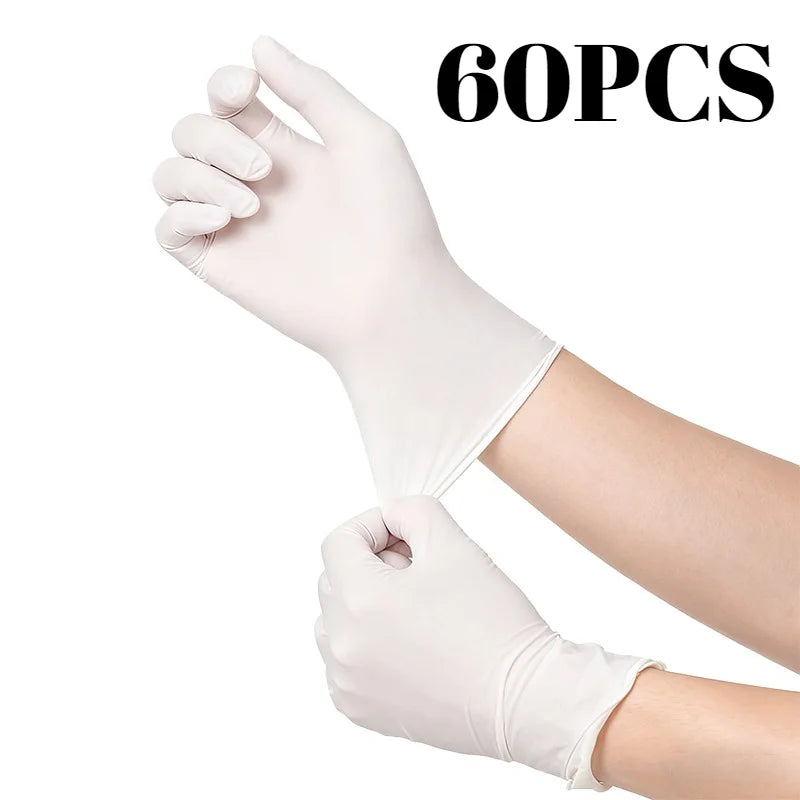 White Disposable Nitrile Gloves Waterproof 20/60/100 Pack Disposable Nitrile Gloves PLUSH 60PCS XL
