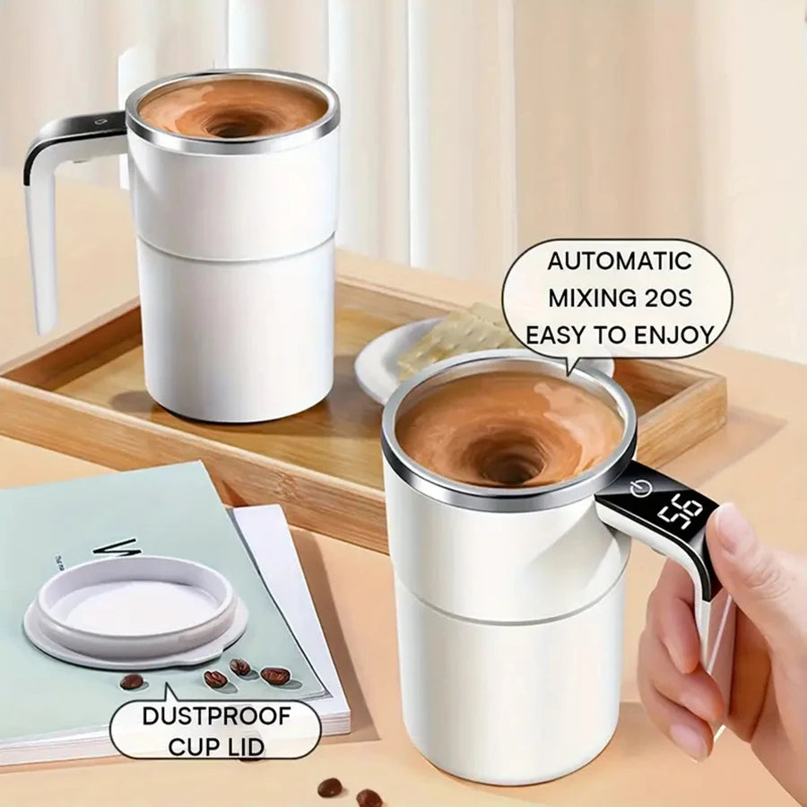 Rechargeable Electric Self-Stirring Coffee Mug – Stainless Steel Electric Stirring Mug PLUSH