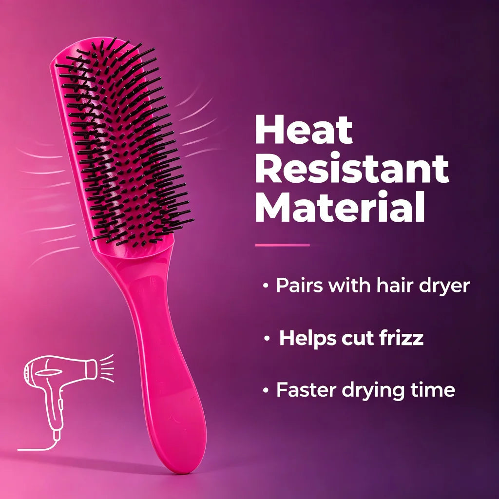 9-Row Dense Bristle Blowout Hair Brush – Root Lift & Volume Hair Styling Brush PLUSH
