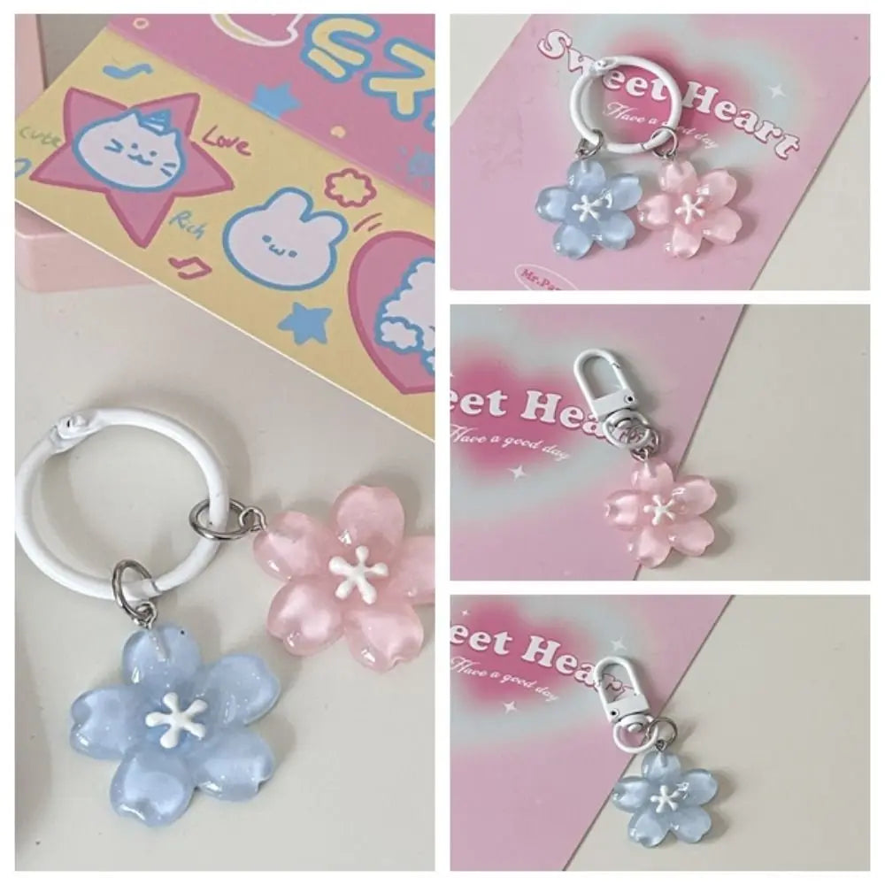 Sakura Cherry Blossom Resin Keychain – Kawaii Flower Pendant Flower Keychain PLUSH