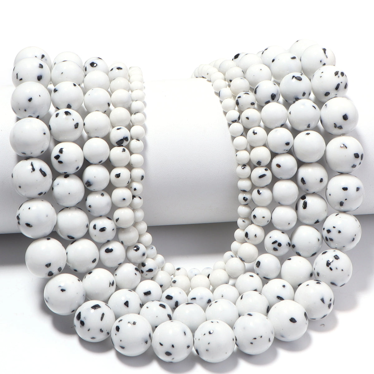 White Spot Bodhi Seed Prayer Beads 4–12mm | DIY Jewelry Prayer Beads PLUSH