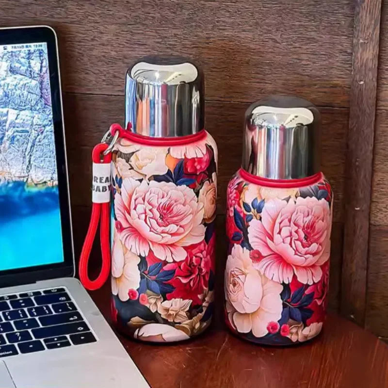 Stainless Steel Insulated Tea Cup | Double Lid 450/650ML Insulated Thermos Cup PLUSH