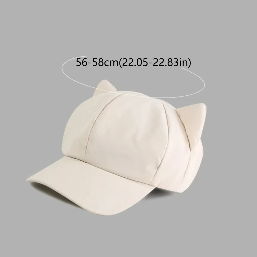 Y2K Cat Ear Baseball Cap – Women's Adjustable Peaked Hat Women's Baseball Cap PLUSH