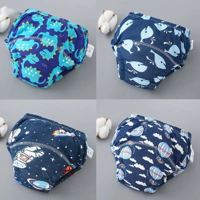 6-Layer Cotton Baby Training Pants – Reusable Cloth Diapers S/M/L Baby Training Pants PLUSH