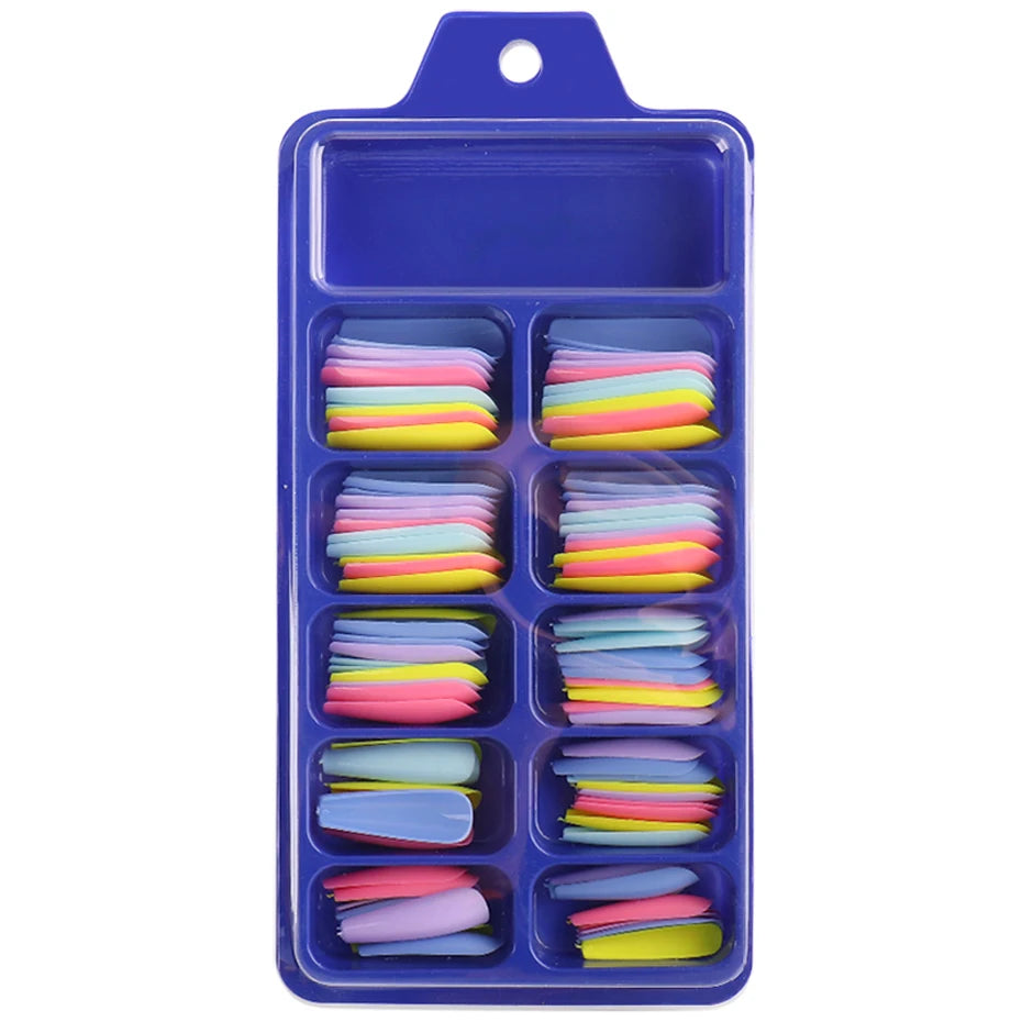 100pcs Coffin Press On Nails – Acrylic Nail Extension Kit Press On Nail Tips PLUSH 1895-49