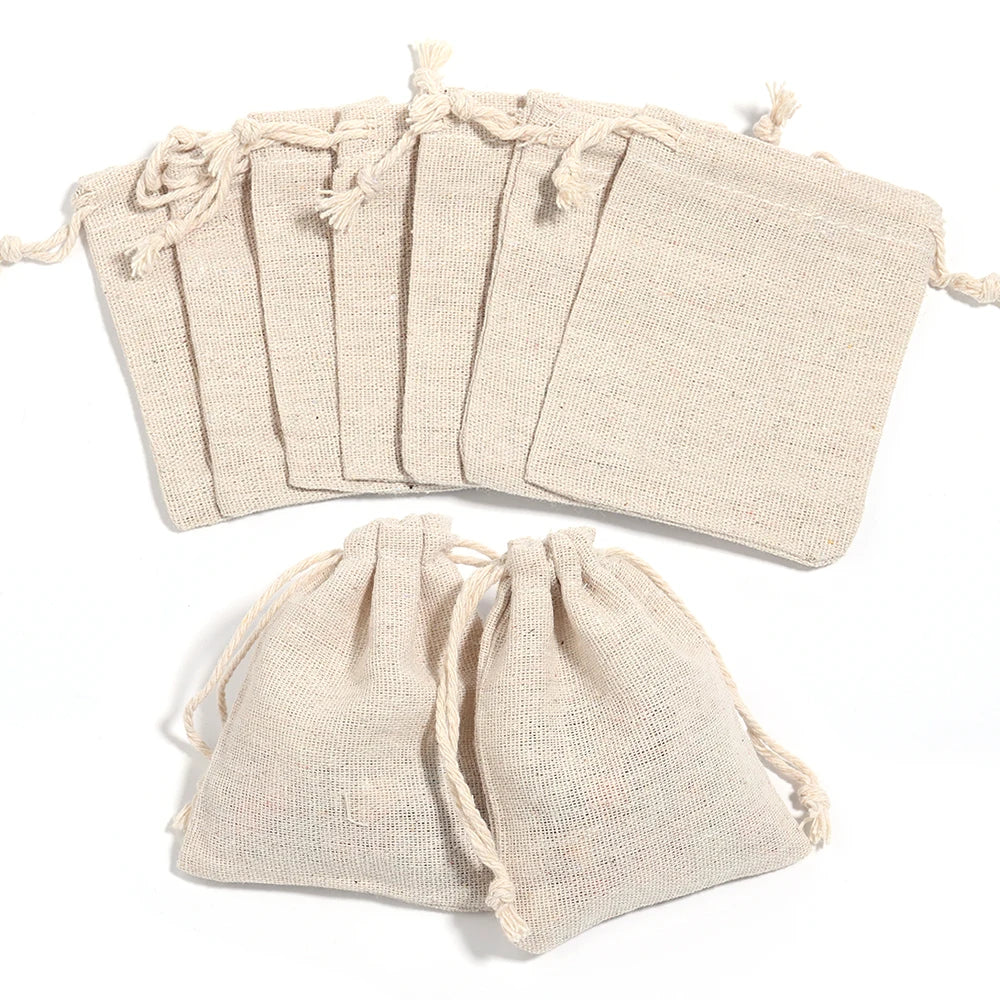 Jute Drawstring Gift Pouches – Jewelry & Sachet Bags 5-10pcs Jewelry Pouches PLUSH