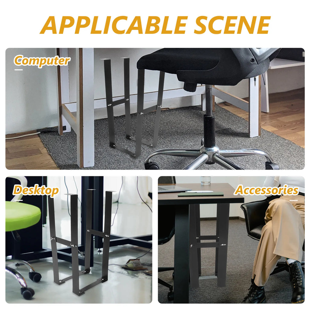 Under Desk PC Tower Mount – Adjustable Carbon Steel Bracket PC Tower Mount PLUSH