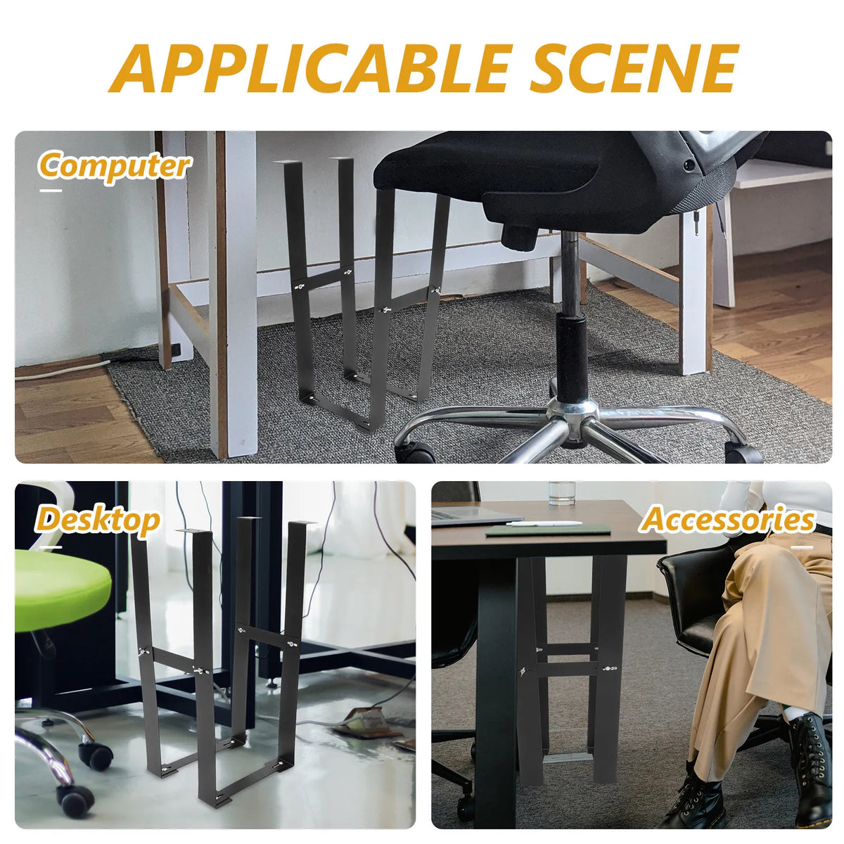 Under Desk PC Tower Mount – Adjustable Carbon Steel Bracket PC Tower Mount PLUSH