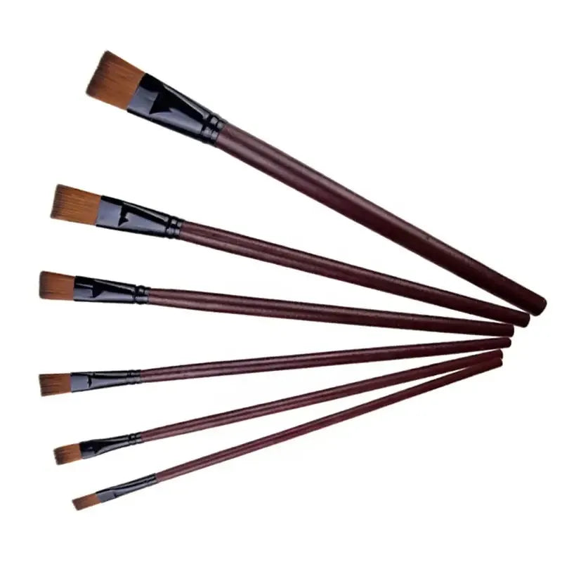 6pc Nylon Artist Paint Brush Set – Acrylic, Oil & Watercolor Artist Paint Brushes PLUSH