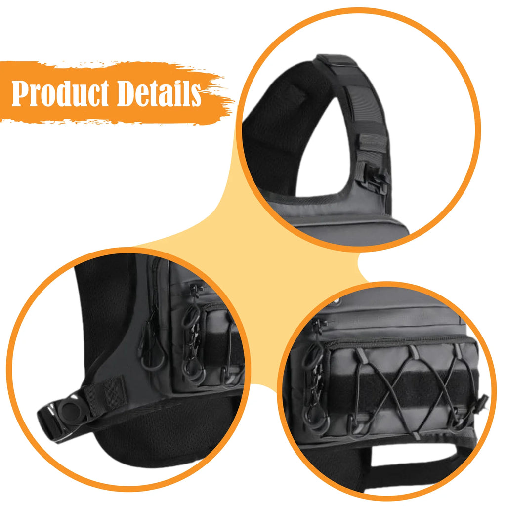 Waterproof Nylon Chest Bag – Adjustable Outdoor Vest Pack Outdoor Chest Bag PLUSH