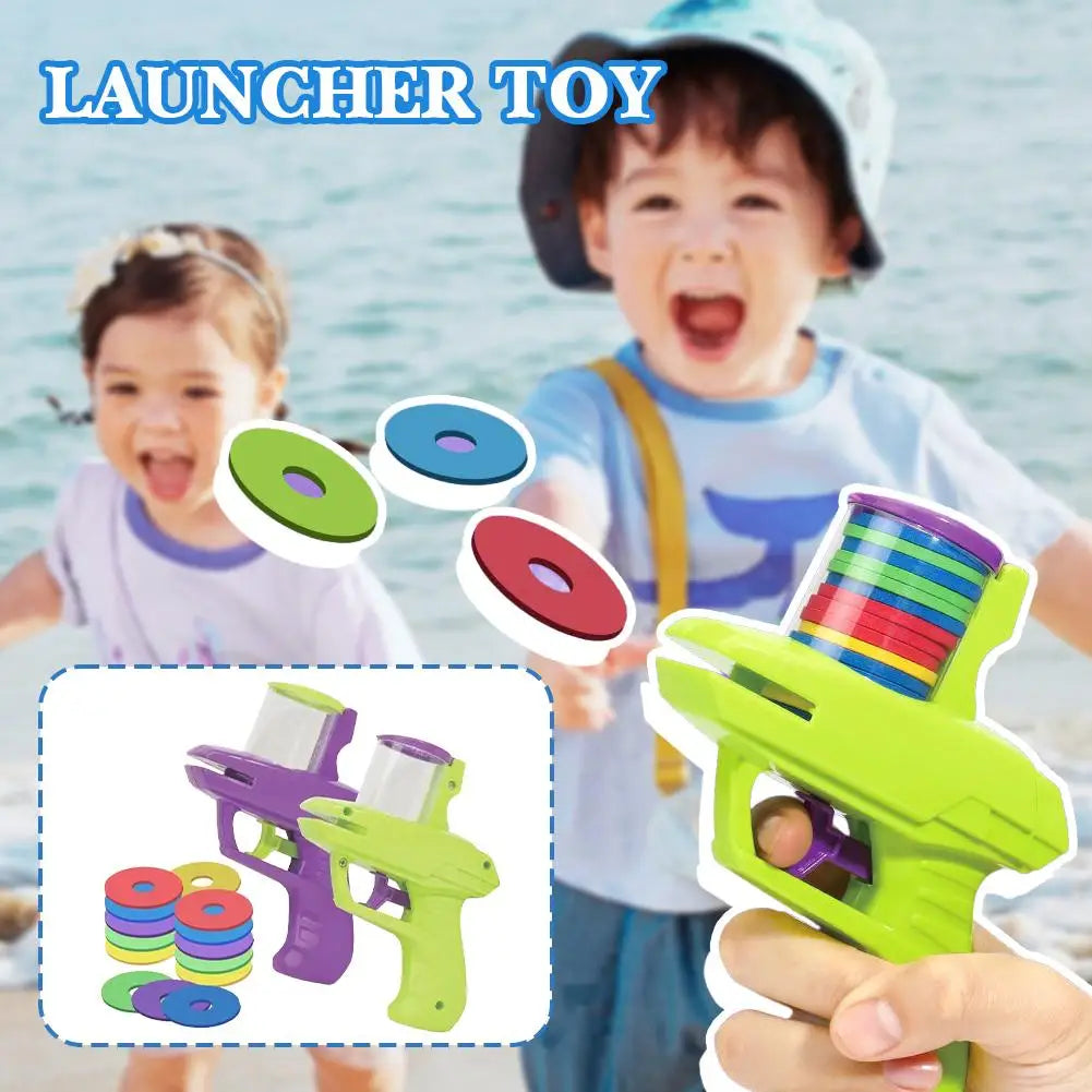 Kids Foam Flying Disc Launcher Gun – Outdoor Shooting Toy Outdoor Launcher Toy PLUSH