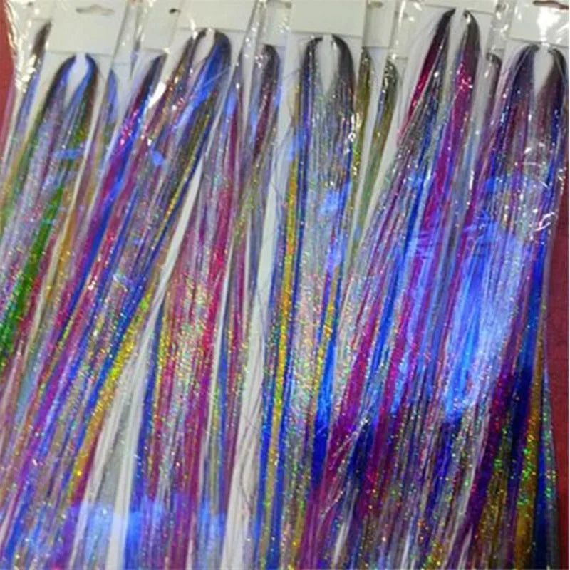 Sparkle Hair Tinsel Extensions 100cm – Colorful Braiding Dazzles Hair Tinsel Extension PLUSH