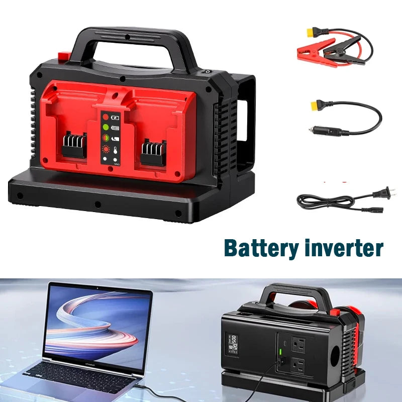 ZWINCKY 500W Pure Sine Wave Inverter for Milwaukee 18V Battery Power Inverter PLUSH
