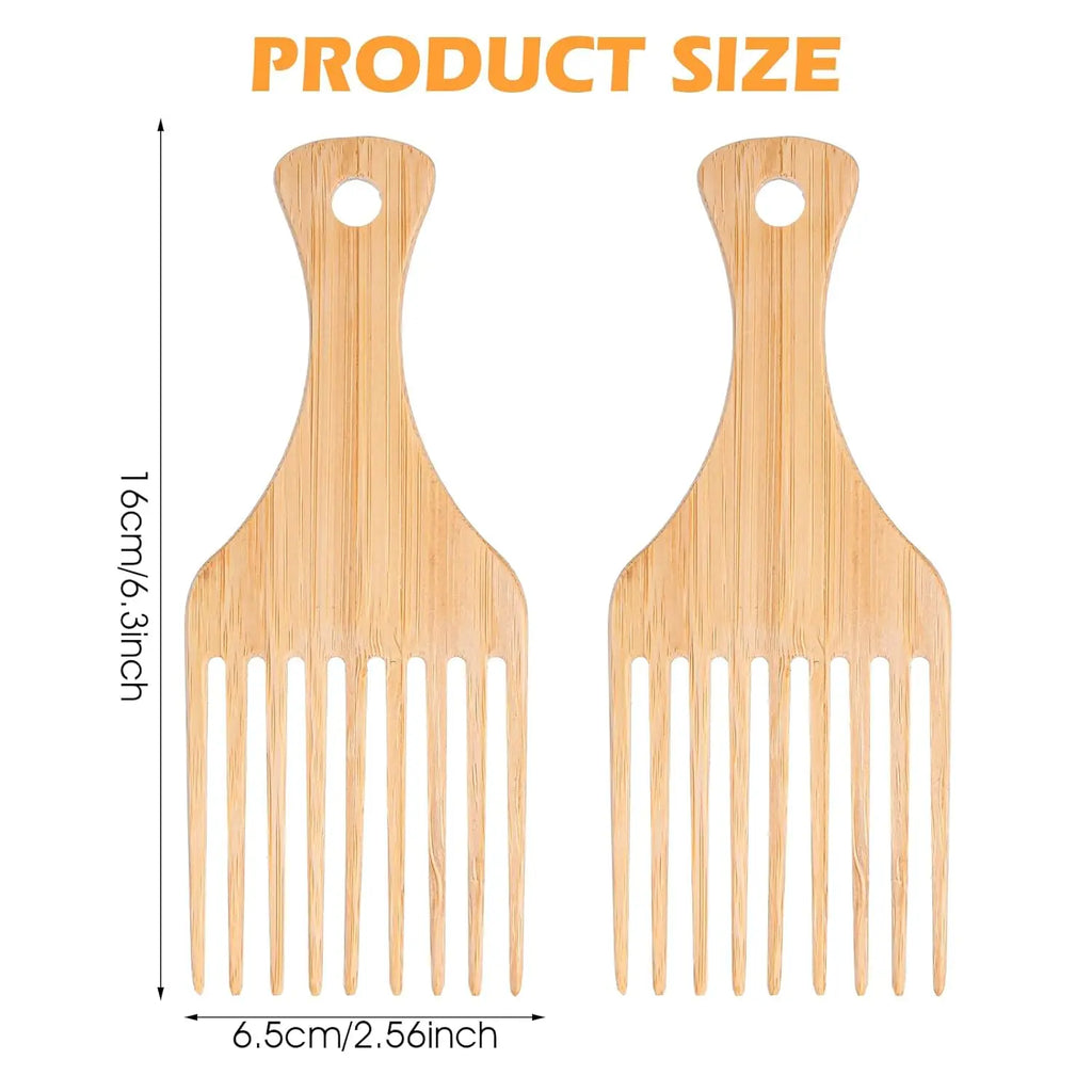 Wooden Afro Hair Picks – Curly, Thick Hair & Beard Combs Hair Pick Comb PLUSH