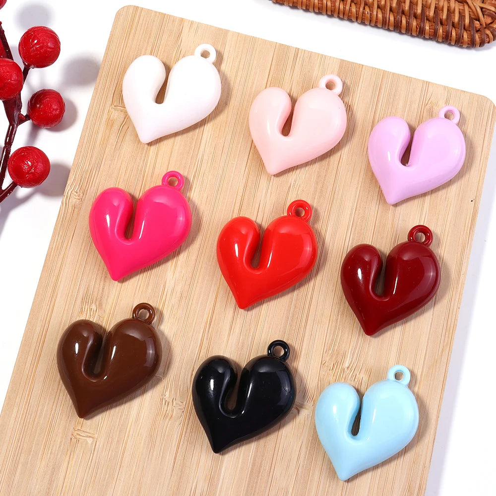 4pcs Acrylic Irregular Heart Charms Pendants – DIY Jewelry Jewelry Charm Pendants PLUSH
