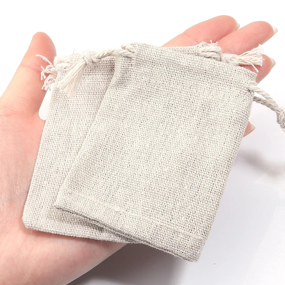 Jute Linen Drawstring Bags – Jewelry & Gift Pouches 5-10pcs Jewelry Gift Pouches PLUSH