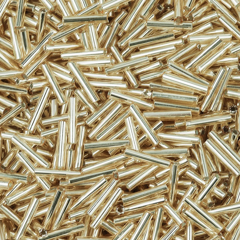 Silver Filled Glass Tube Seed Beads 10–50g | DIY Jewelry Glass Seed Beads PLUSH Light Gold 10g ab 140pcs
