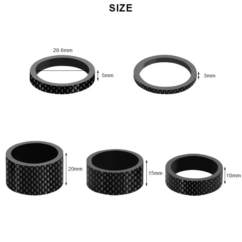 RIDERACE 28.6MM Carbon Fiber Bike Headset Spacers – MTB Fork Bike Headset Spacer PLUSH