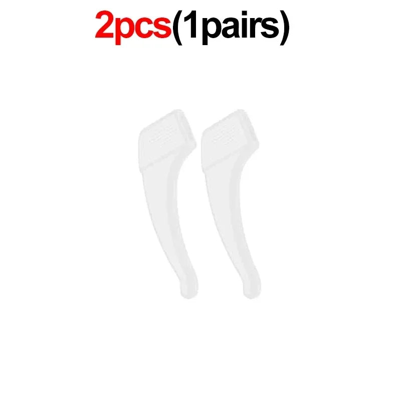 Silicone Anti-Slip Ear Hook Grips for Glasses & Sunglasses Eyewear Accessories PLUSH White 1pair