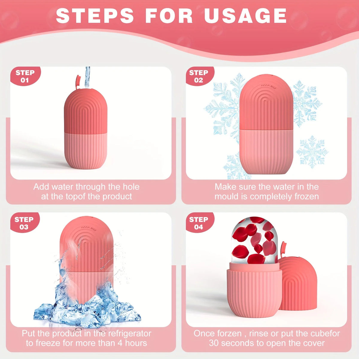 Silicone Ice Ball Face Massager – Contouring Eye Roller Tool Facial Massage Tool PLUSH