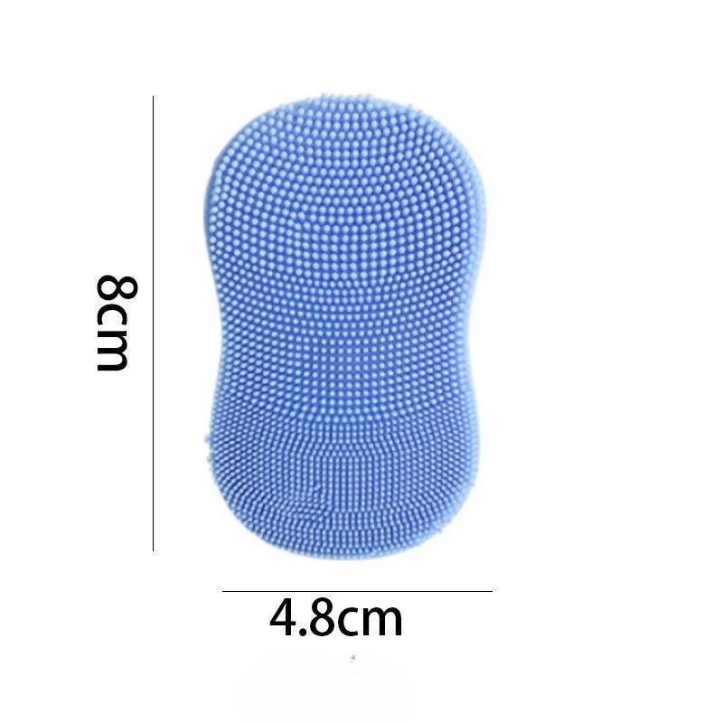 Silicone Facial Cleansing Brush – Manual Face Scrubber Facial Cleansing Brush PLUSH blue 1Pc