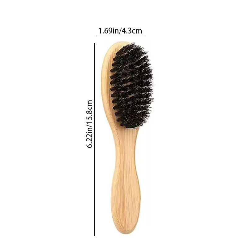 Boar Bristle Slick Back Hair Brush – Ponytail, Bun & Edge Control Hair Styling Brush PLUSH Oval brush