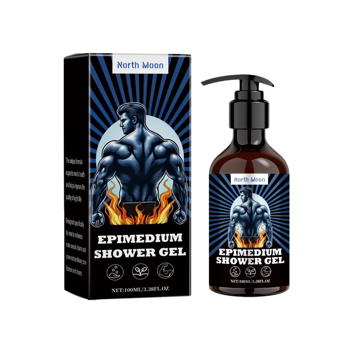 North Moon Men Coconut Oil Exfoliating Shower Gel 100ml Men's Shower Gel PLUSH 100ml Boxed